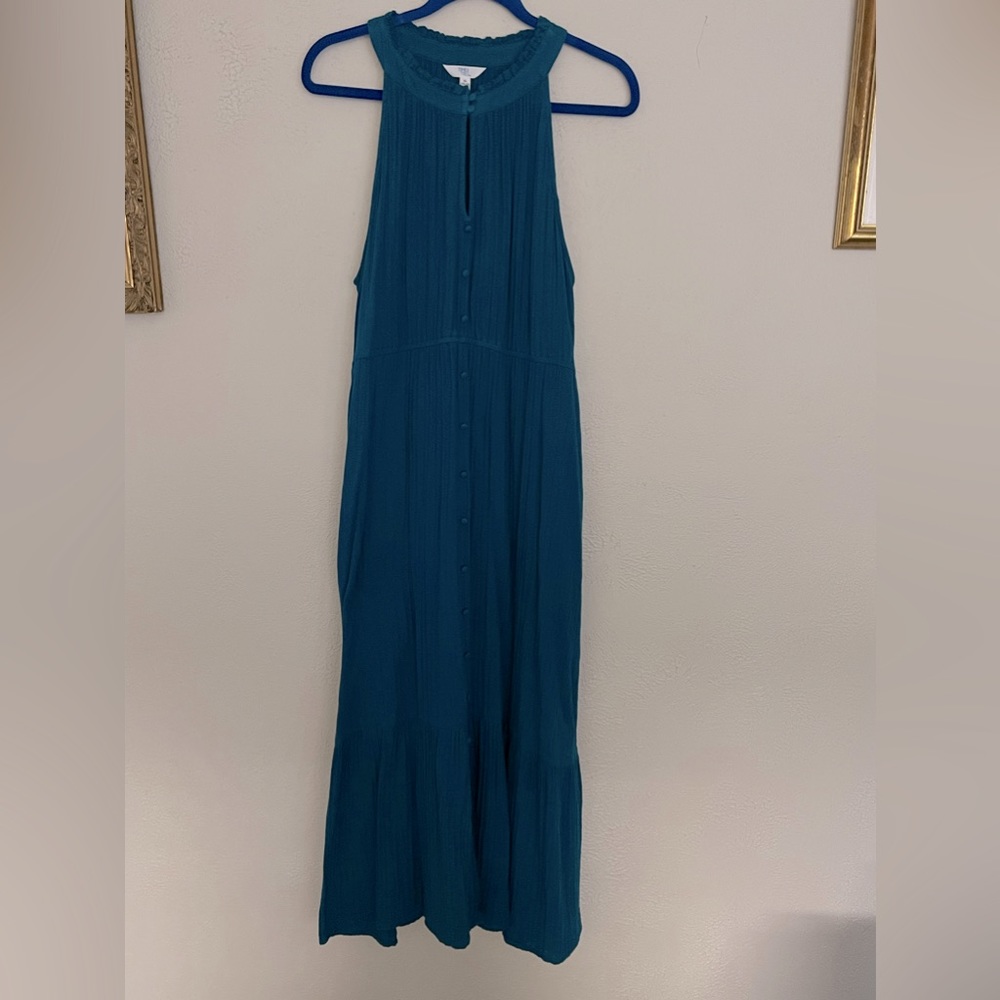 Turquoise keyhole midi